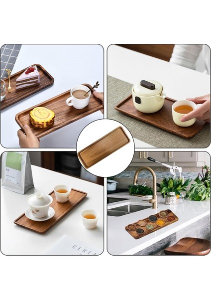 Ekran Için Küçük Ahşap Tepsisi - Çay Kahve Atıştırmalıklar Suşi ve Mezeler Için Zarif Ceviz Ahşap Servis Plakası (Yurt Dışından) fırsatları
