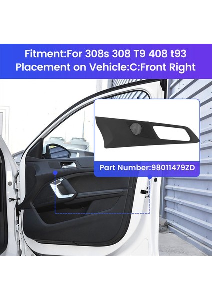 Peugeot 308S Için Yeni 308 T9 Yeni 408 T93 Kapı Iç Trim Panel Tutam Kapağı Kapak Kontrolör Trim Kapağı 98011479ZD C (Yurt Dışından) fırsatları
