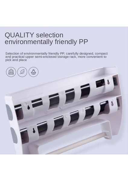 Plastik Sargı Kağıt Depolama Rafı Duvara Monte Alüminyum Folyo Rulo Raf Buzdolabı Mutfak Yumruksuz Raf Beyaz (Yurt Dışından) fiyatları