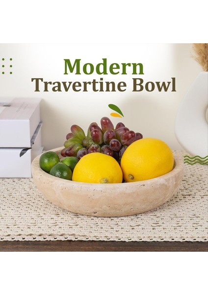 Ev Dekoru Için Traverten Dekoratif Kase - Giriş Yolu Veya Mutfak Için Modern Merkez Parçası (Yurt Dışından) fiyatları