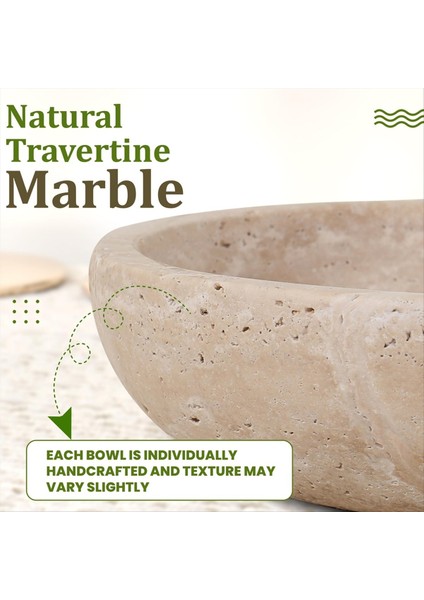 Ev Dekoru Için Traverten Dekoratif Kase - Giriş Yolu Veya Mutfak Için Modern Merkez Parçası (Yurt Dışından) fırsatları