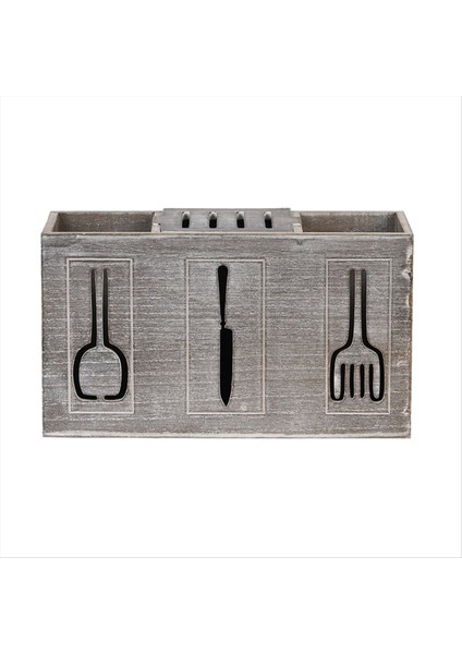 Rustik Ahşap Streware Organizatörü 3 Bölüm Mutfak Terim Tutucusu Çiftlik Evi Mutfak Çatal Kez Tezgahı Tezgahı Saklama Kutusu (Yurt Dışından)