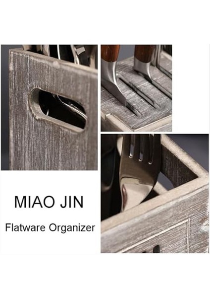 Rustik Ahşap Streware Organizatörü 3 Bölüm Mutfak Terim Tutucusu Çiftlik Evi Mutfak Çatal Kez Tezgahı Tezgahı Saklama Kutusu (Yurt Dışından) modelleri