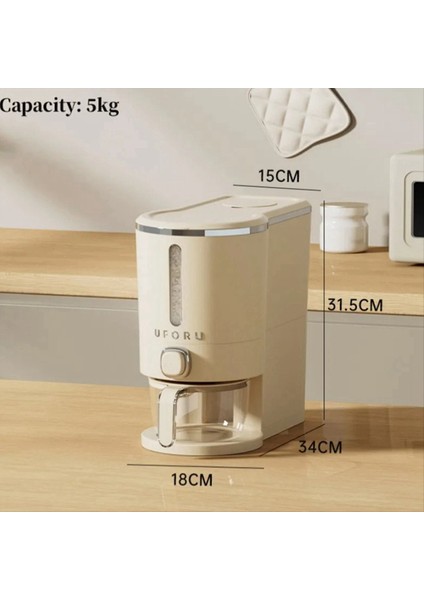 Mühürlü Pirinç Kovası Mutfak Pirinç Saklama Kutusu Nem Geçirmez Böcek Geçirmez Flep Pirinç Kovası Fincan 10KG (Yurt Dışından) fiyatları