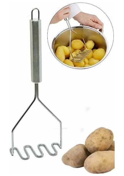 Group - Lüks Paslanmaz Metal Patates Ezici 24 cm