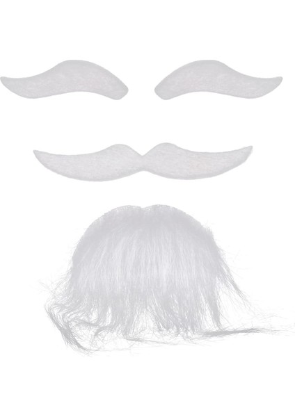 Beyaz Renk Kendinden Yapışkanlı Takma Sakal Bıyık ve Kaş Seti fırsatları