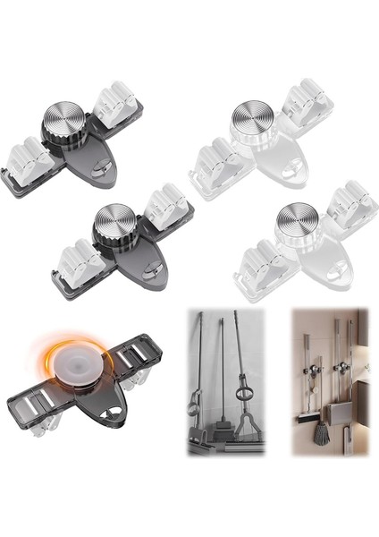 Süpürge Tutucu Mop Askı Banyo Mutfak Ofis Için Delme Gereken Süpürge Askı Organizatörü (4 Adet) (Yurt Dışından) fiyatları