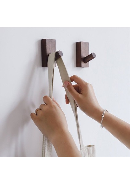 Basit Masif Ahşap Kancalar Giysiler Askı Banyo Duvar Kancaları Yatak Odası Ceket Depolama Rafları Ev Havlu Anahtar Dekoratif Kancalar A (Yurt Dışından) indirimleri