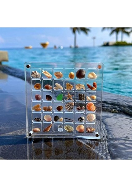 2pcs Akrilik Manyetik Deniz Kılıfı Ekran Kutusu Elmas Taş Boncuk Depolama Ekran Organizatör Kutusu Izgaraları Açık Akrilik B (Yurt Dışından)