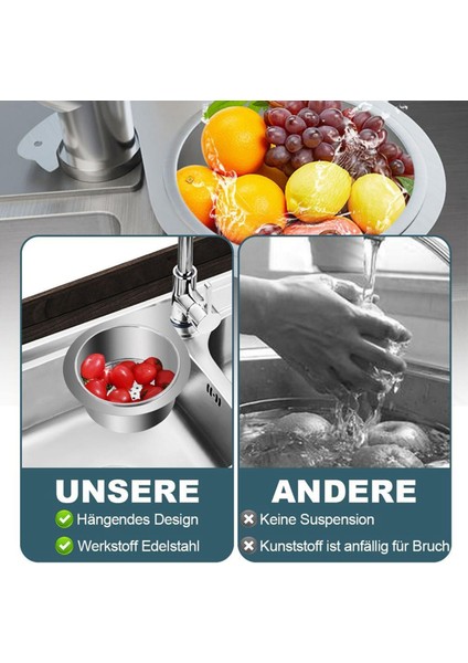 5x Çok Fonksiyonlu Drenaj Sepeti Paslanmaz Çelik Kuğu Lavabo Süzgeç Sepeti Asılı Filtre Sepetine Dokunun (Yurt Dışından) fırsatları