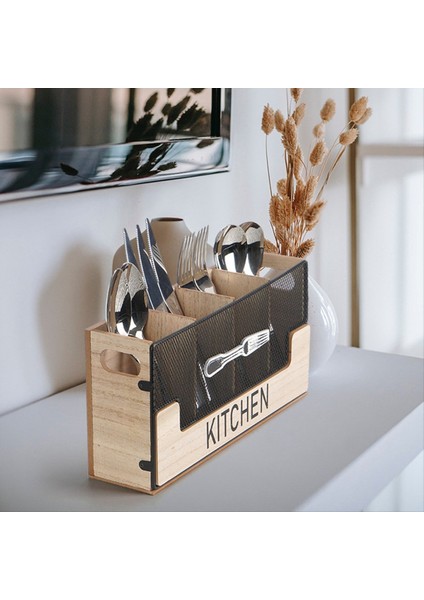 Mutfak Sayaç Tutucu Tutucu Metal Ahşap Steware Organizer ile Eşleştirilmiş Spatula Güvercin Çatal Teşheri Siyah Bölümler (Yurt Dışından) indirimleri