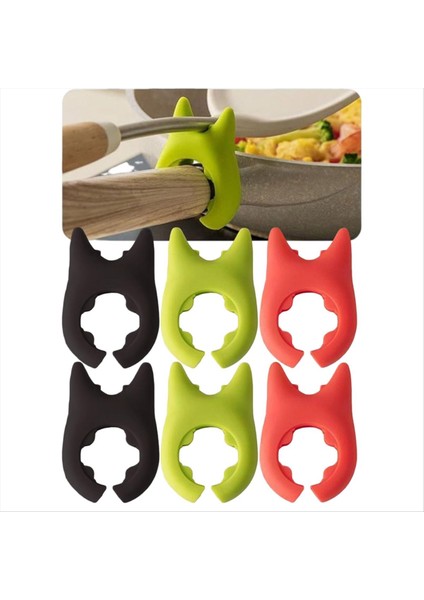 6pcs Tencere Kapağı ve Çorba Kaşığı Tutucu Silikon Saksı Klipli Dinlenme Mutfak Kaşık Tutucu Buhar Serbest Bırakma ile Spatula Rafı (Yurt Dışından) fiyatları