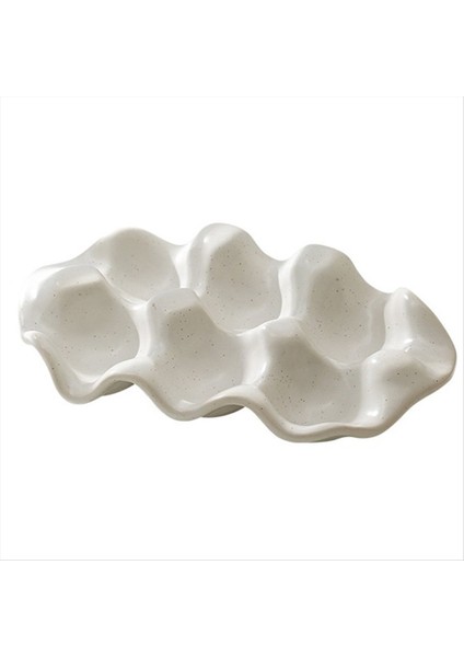 Yumurta Tepsisi Takı Yüzük Kolye Küpe Depolama Plaka Değeri Değer Seramik Süsler Pozlama Iyi Şeyler Izgara Beyaz (Yurt Dışından)