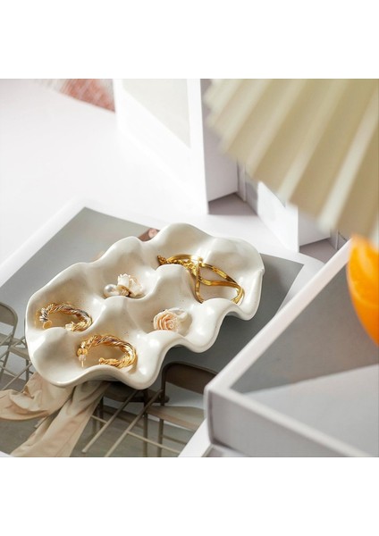 Yumurta Tepsisi Takı Yüzük Kolye Küpe Depolama Plaka Değeri Değer Seramik Süsler Pozlama Iyi Şeyler Izgara Beyaz (Yurt Dışından) fiyatları