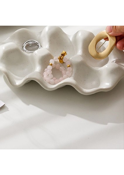 Yumurta Tepsisi Takı Yüzük Kolye Küpe Depolama Plaka Değeri Değer Seramik Süsler Pozlama Iyi Şeyler Izgara Beyaz (Yurt Dışından) indirimleri