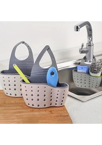 Asma Sepet Lavabo Sünger Rafı Lavabo Organizatörü Silikon Depolama Kutusu Asabilir Çok Fonksiyonlu Drenaj Depolama Sepeti (Yurt Dışından) fiyatları