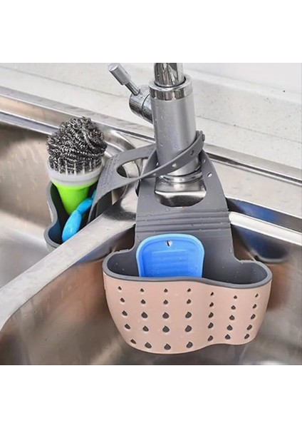 Asma Sepet Lavabo Sünger Rafı Lavabo Organizatörü Silikon Depolama Kutusu Asabilir Çok Fonksiyonlu Drenaj Depolama Sepeti (Yurt Dışından) fırsatları