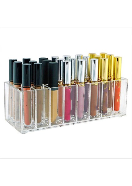 24 Izgara Ruj Saklama Kutusu Dudak Parlatıcı Konteyner Ojeli Saklama Kutusu Makyaj Rafı Kozmetik Ekran Stand (Yurt Dışından) fiyatları