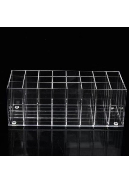 24 Izgara Ruj Saklama Kutusu Dudak Parlatıcı Konteyner Ojeli Saklama Kutusu Makyaj Rafı Kozmetik Ekran Stand (Yurt Dışından) modelleri