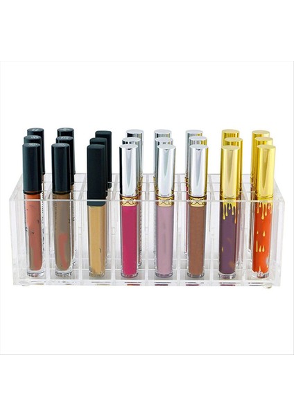 24 Izgara Ruj Saklama Kutusu Dudak Parlatıcı Konteyner Ojeli Saklama Kutusu Makyaj Rafı Kozmetik Ekran Stand (Yurt Dışından) indirimleri