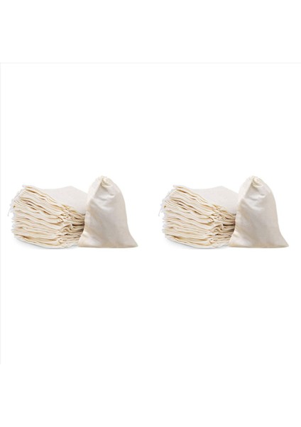 100 Adet 4 x 6 Inç Pamuklu Muslin Çantaları Çay Için Yeniden Kullanılabilir Çekme Çantaları Parti Için Peynirli Poşet Poşetleri (Yurt Dışından)