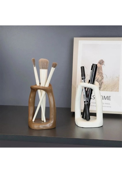 Mum Tutucu Kozmetik Kalem Depolama Rafı Nordic Style Süsler Sevimli El Yapımı Balmumu Süsleri Koyu Kahverengi (Yurt Dışından) fırsatları