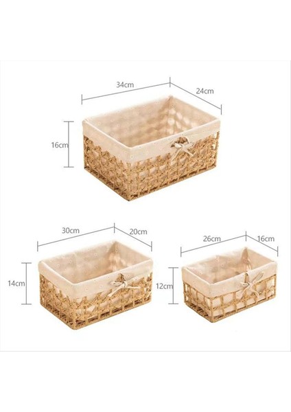 Hasır Depolama Sepeti El Dokuma Kağıt Ip Dekoratif Dikdörtgen Hasır Sepet Küp Saklama Kutusu C C (Yurt Dışından) modelleri
