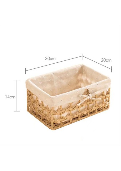 Hasır Depolama Sepeti El Dokuma Kağıt Ip Dekoratif Dikdörtgen Hasır Sepet Küp Saklama Kutusu C C (Yurt Dışından) fırsatları