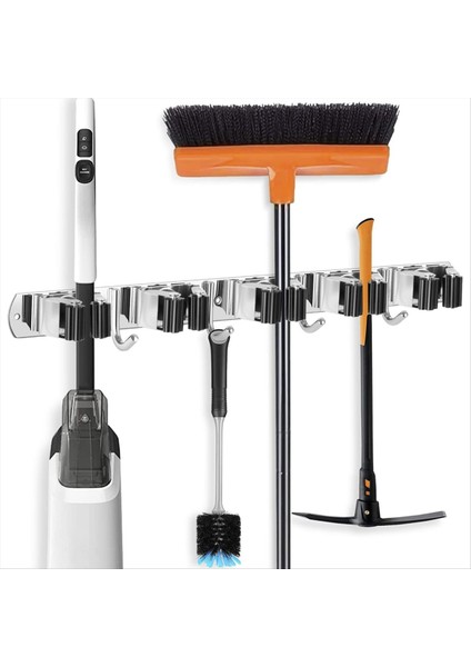 Süpürge Tutucu Mop Askı Duvar Montajı Metal Organizasyon Garaj Depolama Sistemi Bahçe Mutfak Aracı Organizatör (Yurt Dışından)