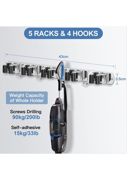 Süpürge Tutucu Mop Askı Duvar Montajı Metal Organizasyon Garaj Depolama Sistemi Bahçe Mutfak Aracı Organizatör (Yurt Dışından) indirimleri