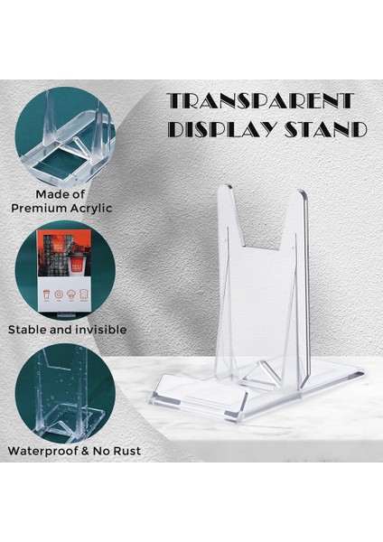 16PCS Display Crystal Kitap Tutucu Ekran Ayarlanabilir Kitap Şövale Koleksiyoner Ekran Standı CD Magazine Için (Yurt Dışından) indirimleri