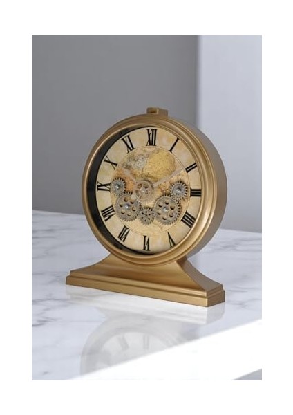 Mark Premium Serisi Modern Kadranlı Döner Çarklı 32X28 cm Ev ve Ofis Masa ve Duvar Saati Roma Rakamlı Harita Baskılı fiyatları