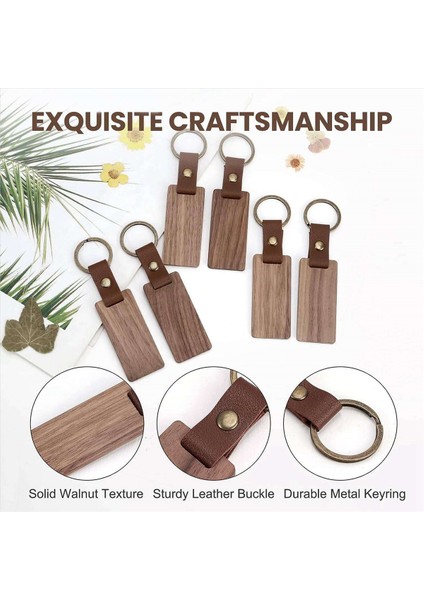 50 Adet Deri Ahşap Anahtarlık Boş Ahşap Anahtarlık Boşlukları Deri Kayış Bitmemiş Ahşap Anahtarlıklar (Yurt Dışından) fırsatları