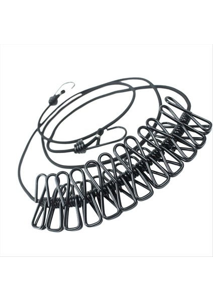 Çamaşırhane Kurutma Hattı Kampı Için 12 Klipsli Portatif Çamaşır Ipi Giyim Hattı ile Geri Çekilebilir Bir Kıyafet Kurutma Raf Ipi (Yurt Dışından) indirimleri