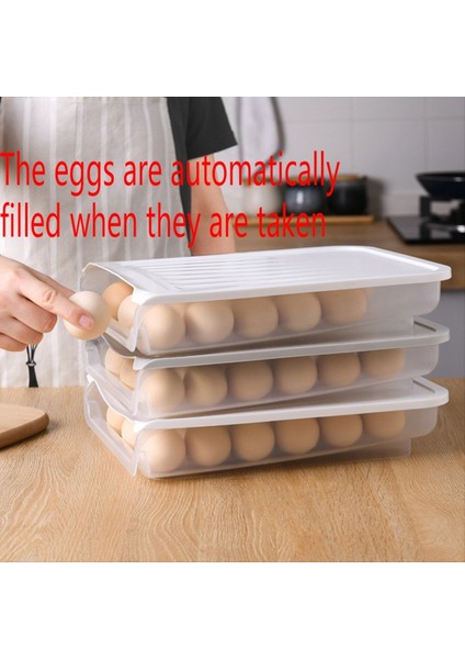 Otomatik Yuvarlanan Yumurta Kutusu Buzdolabı Daha Net Yumurta Sepeti Saklama Konteyneri Mutfak Saklama Kutusu Beyaz (Yurt Dışından) modelleri