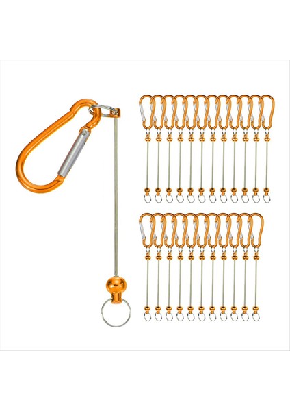Boncuklu Anahtarlık Çubukları 24 Pcs Metal Boncuklu Anahtar Kezleri Boşluklar Toplu Yapım Malzemeleri Snap Hook Portakallı (Yurt Dışından)
