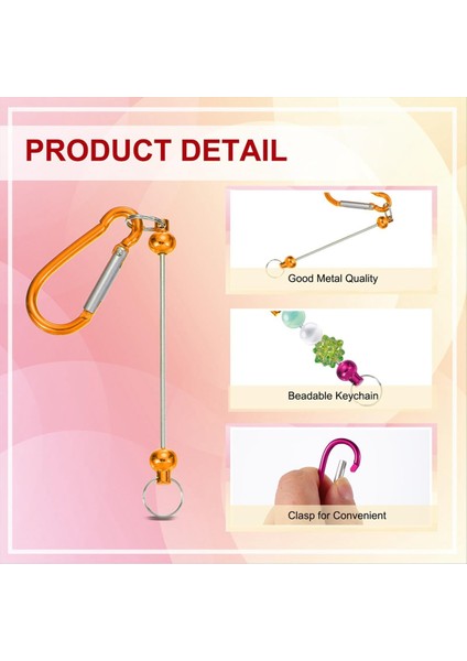 Boncuklu Anahtarlık Çubukları 24 Pcs Metal Boncuklu Anahtar Kezleri Boşluklar Toplu Yapım Malzemeleri Snap Hook Portakallı (Yurt Dışından) indirimleri
