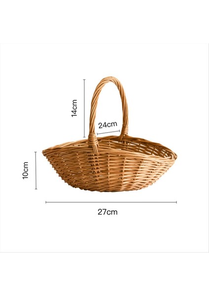 Saplı Hasır Sepet Hasır Alışveriş Sepeti Engel Sepeti Piknik Sepetleri Mutfak Depolama Sepeti- Büyük (Yurt Dışından) fiyatları