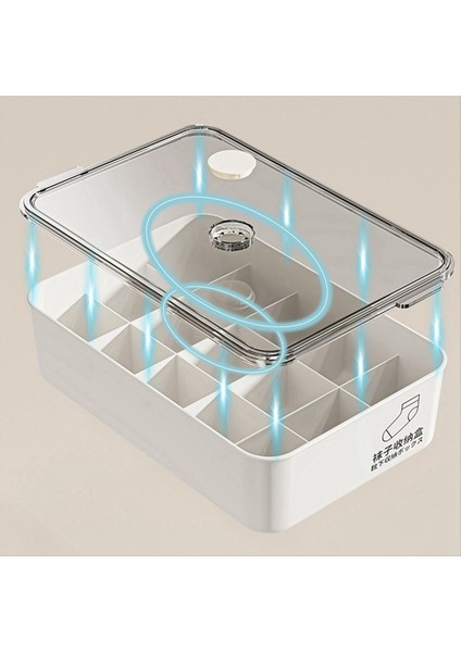 Iç Çamaşırı ve Çorap Organizatör Depolama Kutusu Için Büyük Kapasiteli Toz Geçirmez Depolama Kutusu Kapaklı On Hücreli Bir Kutu (Yurt Dışından)