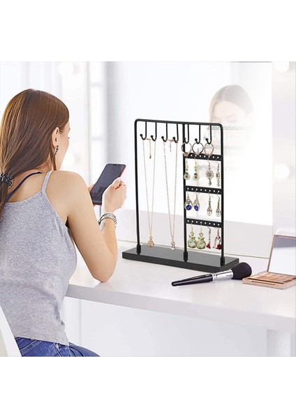 Mermer Takı Ekranı Stand Çıkarılabilir Masaüstü Küpe Stand Kolye Yüzük Mücevher Stand Takı Depolama Rafı (Yurt Dışından) modelleri
