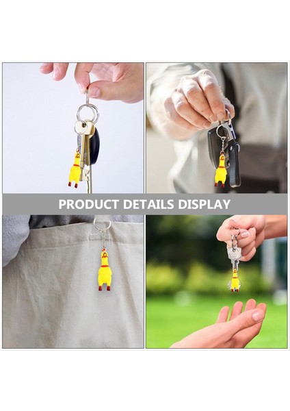 6 Paket Tavuk Anahtarı Mini Kauçuk Squeeze Çığlıklar Için Tavuk Oyuncak Kolyesi Anahtarlık Çantalar Için (Yurt Dışından) modelleri