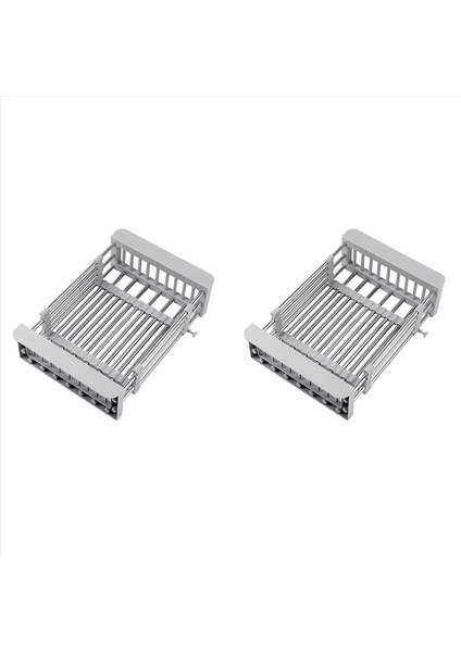 2x Ayarlanabilir Teleskopik Mutfak Ekleme Depolama Organizatörü Lavabo Yemek Kurutucu Raf Sebze Tepsisi Tahliye-A (Yurt Dışından)