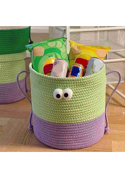 Karikatür Dokuma Depolama Sepeti Organizatör Kapak Pamuk Halat Desktop Snack Depolama A (Yurt Dışından) fiyatları