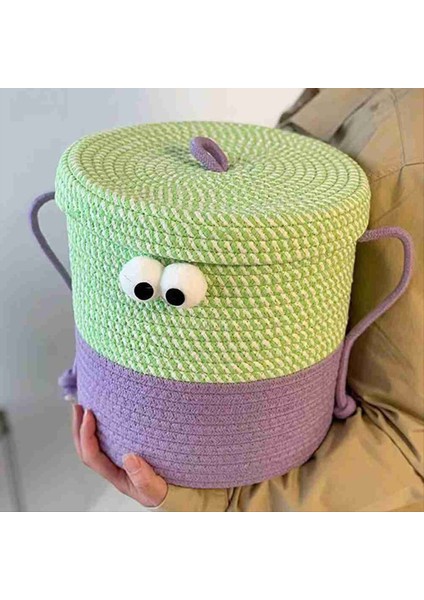 Karikatür Dokuma Depolama Sepeti Organizatör Kapak Pamuk Halat Desktop Snack Depolama A (Yurt Dışından) indirimleri