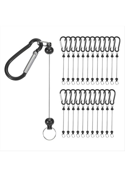 Boncuklu Anahtarlık Çubukları 24 Pcs Metal Boncuklu Anahtar Kezleri Boşluklar Toplu Yapım Malzemeleri Snap Hook Black ile (Yurt Dışından)