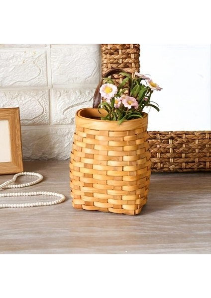 Ahşap Duvar Sepeti Masaüstü Meyve Atıştırmalık Saklama Kutusu Amerikan Pastoral Deri Kol El Yapımı Depolama Sepeti (Yurt Dışından) indirimleri