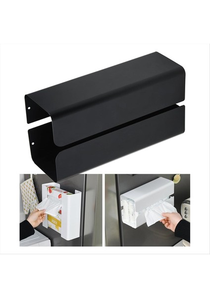Manyetik Eldiven Doku Dispenser Kağıt Tutucu Tutucu Duvar Montajı Buzdolabı Tutucu Mendil Peçete Banyo Organizatörü Siyah (Yurt Dışından) fiyatları