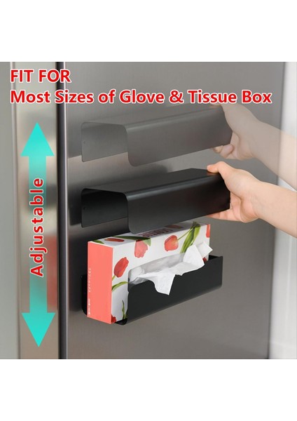 Manyetik Eldiven Doku Dispenser Kağıt Tutucu Tutucu Duvar Montajı Buzdolabı Tutucu Mendil Peçete Banyo Organizatörü Siyah (Yurt Dışından) indirimleri