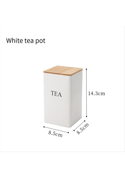 3pcs Üç Parçalı Mühürlü Kutular Yaratıcı Basit Stil Bambu Kapak Demir Çay Sabitlik Depolama Kahve Çekirdek Meydanı Beyaz (Yurt Dışından) fiyatları