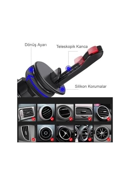 Izgara Klipsli Manyetik Araç Telefon Tutucu, 360° Dönüş Açısı fiyatları